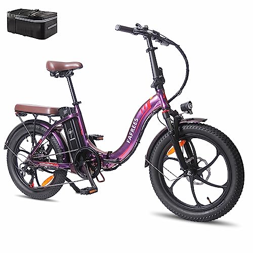 Fafrees F20 PRO Elektrische Fiets, 20" Opvouwbare Elektrische Fiets Dames, 18Ah Batterij, 250W Elektrische Stadsfiets, Shimano 7S, Elektrische Mountainbike Heren, 25KM/H, Unisex Volwassene (Violet)