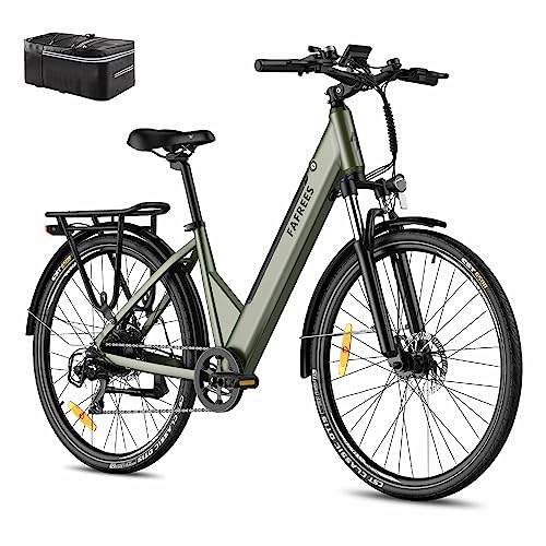 Fafrees F28 PRO Elektrische fiets, 27,5 inch elektrische stadsfiets dames heren, 36V/14,5 Ah batterij, 250W motor, Shimano 7 versnellingen ebike, ondersteuning 90-110 KM, Groente