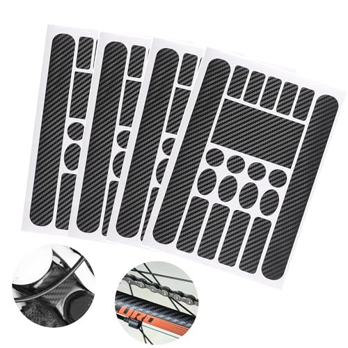 LIANCHEN 4 stuks fietskettingstickers fietsbeschermingsbandbescherming fiets framebeschermingsfolie carbon fietsbeschermingsfolie sticker fietsframe waterdicht voor mountainbikes en racefietsen