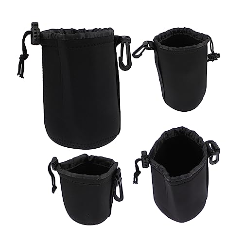 jojofuny 4 Stuks tas voor cameralens lenstas voor spiegelreflexcamera's camera-accessoires etui voor lensbeschermer waterdicht lenszakje spiegelreflex camera lens zak opbergzak camera lens