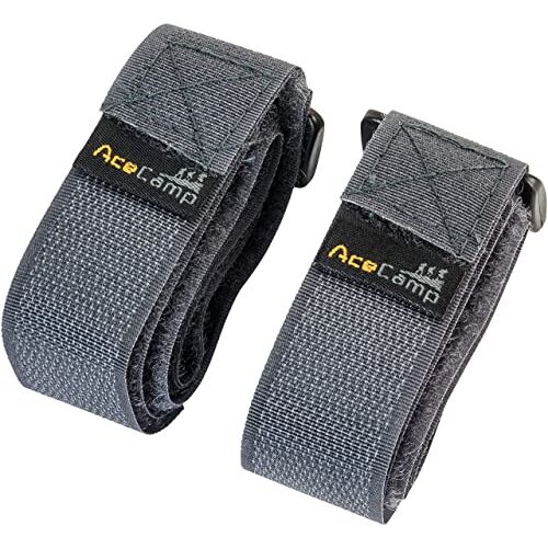 AceCamp 1 paar (2 stuks), riemen, 2,5 x 90 cm, maat: 90 cm, bevestigingsriem, fiets, sport, grijs, 9114