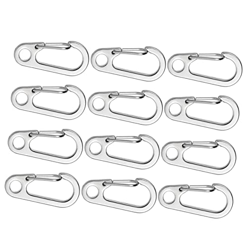 BESPORTBLE 12 Stuks Sleutelhanger Metalen Karabijnhaak Lente Clips Ketting Vergrendelbare Karabijnhaak Lente Haak Riem Karabijnhaak D Ring Karabijnhaak Snap Clip Haak Zwaar Reizen Legering