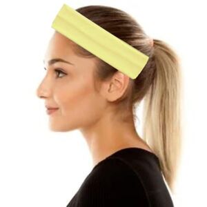 4535 Elastische haarbanden, 2 stuks, elastieken voor hoofd/dames/sport/yoga/fitness, fietsen (afmetingen 20 x 6 cm) (strogeel)