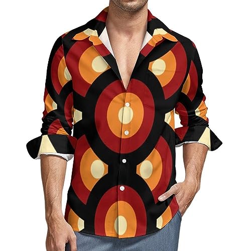 BrOleo Hawaii Overhemd Mannen,Heren Overhemd Met Geometrische Print, Lange Mouwen, Casual Button Down 3D Printoverhemden, Stijlvol Fancy Overhemd, Zakelijke Overhemden, Feest Hawaiiaanse Overhemden, Overhe