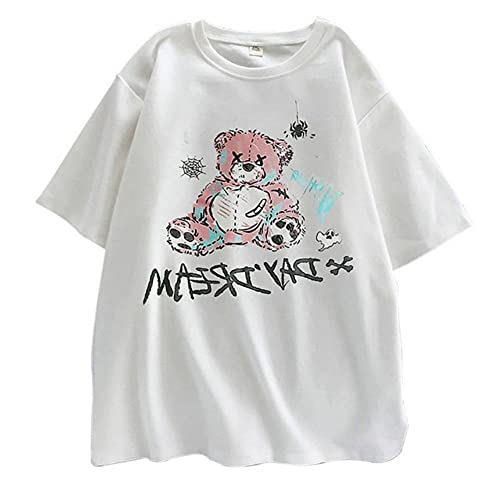 UKKO T-shirts Kawaii Harajuku Short Sleeve Shirt Women'S T-Shirt Tops Printed Shirts Large Size Women'S Tops T-Shirts-E856277,Xxl