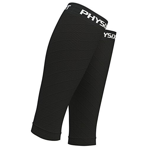 Physix Gear Sport Physix Gear Compressiekousen voor kuiten, vervangt compressiekousen voor dames en compressiekousen voor heren, compressiekousen voor crossfit, triatlon, vliegtuigreizen (1 paar zwart L/XL)