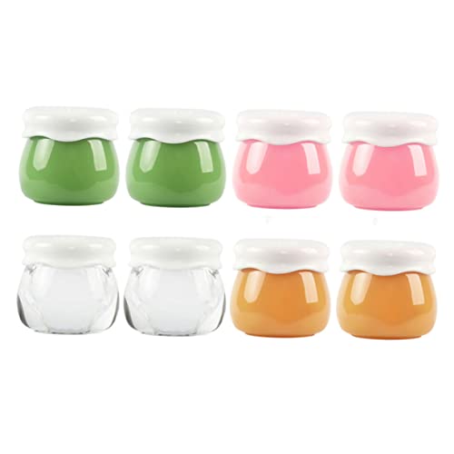 FRCOLOR 8 Stks Cosmetische Fles Mini Plastic Containers Glas Met Deksel Kleine Containers 10G Cosmetische Potten Mini Kraal Potten Mini Cosmetische Container Reispot Monster Containers