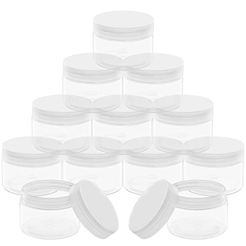 BELLE VOUS Helder Cosmetische Potten (12 Pak) – 150 ml – Containers met Schroefdeksels – Plastic Lege Proefpotten – Ronde Opslag Reiscontainers – Crèmes, Lotions, Make-up, Lekbestendig & Luchtdicht