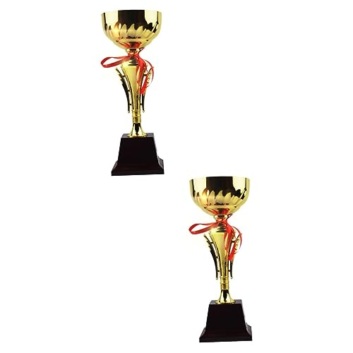 Yardwe 2 Stuks prijzen beker trofee mvp-trofee gouden bekers trofeeën metalen trofeebekers klassiek trofee voor sportwedstrijden geweldige trofee Amerikaans voetbal Yiwu kind