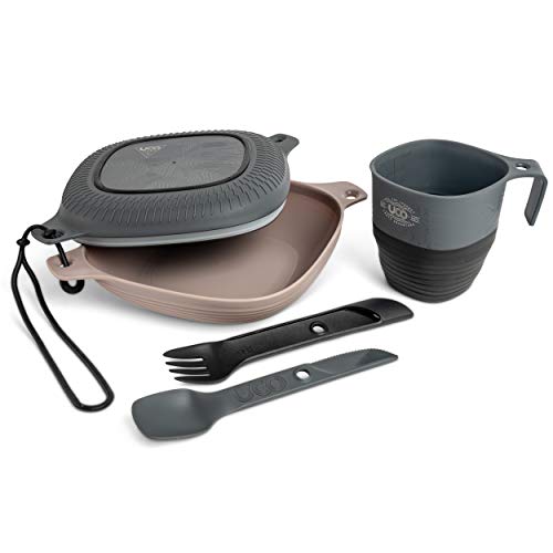 UCO Mess Kit met kom, bord, kampbeker en schakelaar Spork gebruiksvoorwerp set 6-delig, onderneming