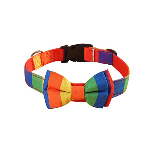 LUMoony 1Pcs Halsband Met Vlinderdas Verstelbare Regenboog Vlinderdas Hondenhalsband Honden Kat Halsbanden Huisdier Halsbanden Voor Katten Puppies Kleine Medium Grote Honden