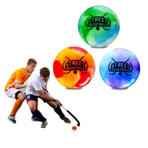 CHCAES Straathockeyballen, hockeyballen, die niet springen, voor hockey, hockey, kleurrijk, 3 stuks