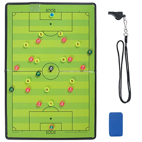 WISEPLAYERFC Voetbal Magnetisch Tactiek-Bord Voetbal Coach Map met Fluitje