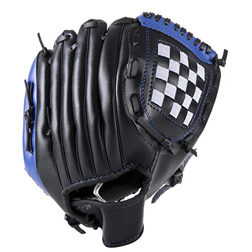 ELTOX Baseball Handschoen, Softball Handschoenen 1 stuks Honkbaluitrusting Honkbalhandschoen Pu. Verdikte honkbalhandschoen Kinderen Jeugd Gesloten Softbal Zichtbal Handschoenen (Kleur: Blauw, Maat: S