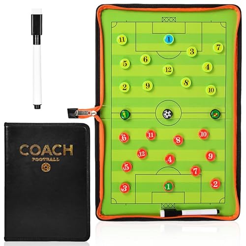 flintronic Voetbal Tactiek Board, Voetbal Coaching Board Magnetisch, Dubbelzijdig Opvouwbaar Voetbal Dry Erase Board, Draagbaar Voetbal Training Board, met Marker Pen en Rits Tas