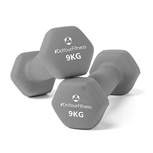 #DoYourFitness Neoprene Dumbbells, Dumbbell Set van 2x9 KG Non-Slip Fitness Dumbbell Set Workout gewichten voor Aerobics Training Krachttraining Gymnastiek