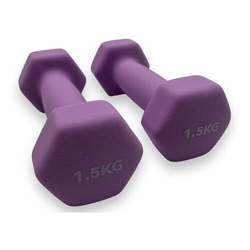 Padisport Dumbells 1.5 Kg Halter Gewichten Set Halters Gewichten 1.5 Kg Paars Gewichten Dumbells Halters Gewichtjes 1.5 Kg