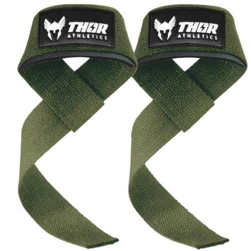 Thor Lifting Straps, Powerlifting Straps, Straps voor Deadliften, Bodybuilding, Army Green