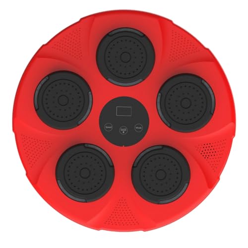 POCHY Muziek Smart Bluetooth Boksen Machine,Kids/Volwassenen Training Apparatuur (Kleur : Red, Grootte : Machine+2 hands cover)