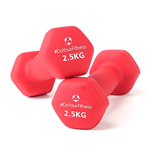 #DoYourFitness Neoprene Dumbbells, Dumbbell Set van 2x2,5 KG Non-Slip Fitness Dumbbell Set Workout gewichten voor Aerobics Training Krachttraining Gymnastiek