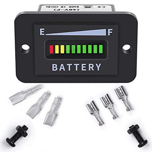 Tlilyy Golfkar Batterij Meter 48V LED Batterij Indicator Batterij Meter Batterij Niveau Meter IP65 voor Club Auto, Vorkheftrucks