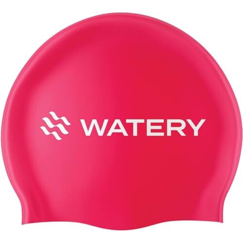 Watery Unisex badmuts badmuts voor zwemmen siliconen badmuts badmuts voor meisjes, heren, kinderen, jongeren, jongens badmuts voor lang haar en kort haar (roze)