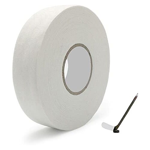 Cimown Hockey Tape tennis gripband ijshockey tape hockey tape sport waterdichte tape, geschikt voor tennisbatjes, ijshockeyrackets, fietsstuur 2,5 cm x 25 m (wit)