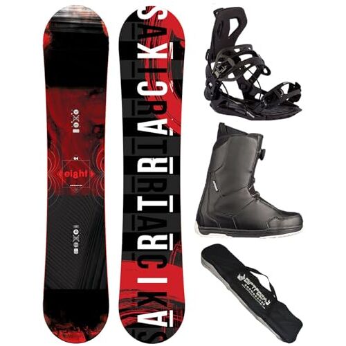 Airtracks Snowboardset heren snowboard Wide Eight Freestyle Freeride 150 snowboardbinding Master softboots Master ATOP 46 snowboardtas