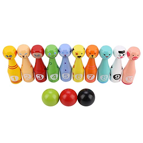 Keenso Toy Bowling Set, Kids Houten Cartoon Animal Bowling Game Set Educatieve Animal Bowling Ball voor peuter Kid Children