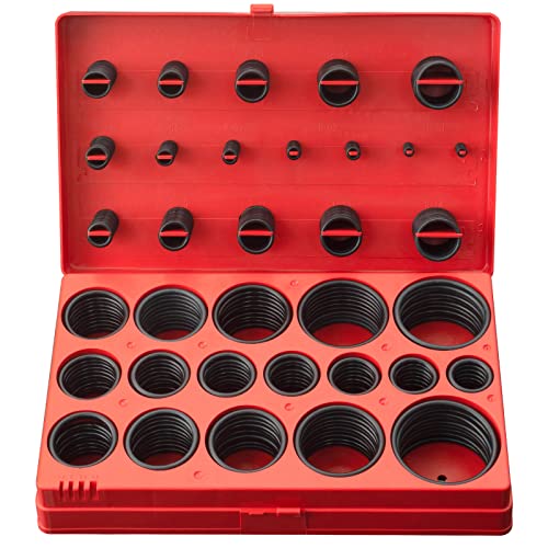 CCLIFE O Ring Assortiment 419tlg Pakking Ring Set NBR Ø3-50 mm O Ringen Pakking Set Rubber Pakking Assortiment Pakking Ring