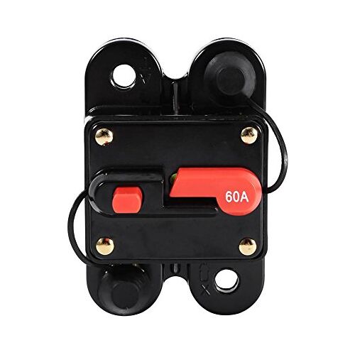 Qiilu 12v stroomonderbreker, stroomonderbreker reset zekering voor auto boot zekeringhouder zekeringhouder waterdichte stroomonderbreker 12-24V (60A)