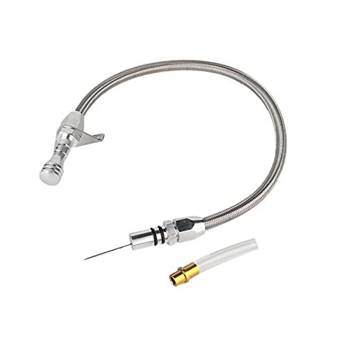 Kuuleyn Transmissie Peilstok, Flexibele Transmissie Peilstok, Zilver Rvs Fit voor Chevy Th400 400 Turbo 400 Transmissies Pt303