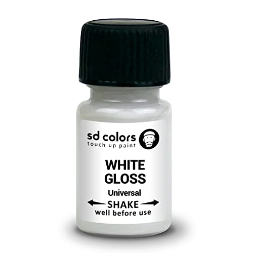 SD COLORS Reparatielak, universeel, lakstift glanzend, wit, 8 ml, voor kleine reparaties, metaal, hout, kunststof, ramen, kozijnen, deuren, poorten