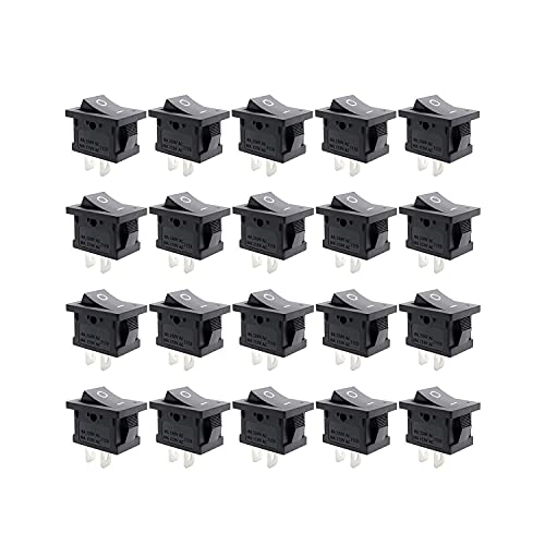 Hsthe Sea 20 Pcs AC 10A/250 V 2 Soldeer Lug SPST Aan/Uit Mini Boot Tuimelschakelaar Auto Auto Boot Ronde Rocker 2 Pin Toggle SPST Schakelaar Snap