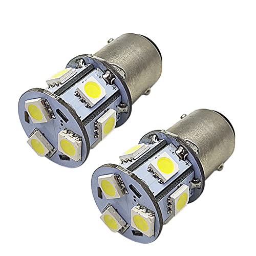 Ruiandsion 2x 1157 BAY15D 6V Super Heldere 5050 9SMD Chipsets Witte LED Vervangende Lampen voor Back-up Reverse Lights, Remlampen, Achterlichten, Richtingaanwijzers