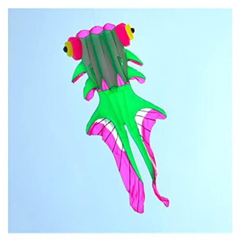 violi Drakenvis Grote Zachte Draken, Vliegvlieger met Vliegende Vis, Opblaasbare Draken met Rollen Nylon Stof (Kleur: 5,5 m Rozered Green)