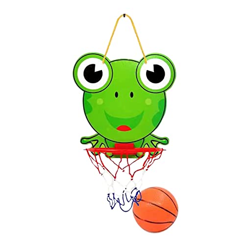 VEGALA Kinderen Cartoon Basketbal Hoepel Peuterspeelgoed Binnen Basketbalhoepel voor Muurbevestiging Of Deurbevestiging Opknoping Kleine Basketbal Hoepel Set voor Jonge Geitjes 2 Modellen ( Size : Frog )