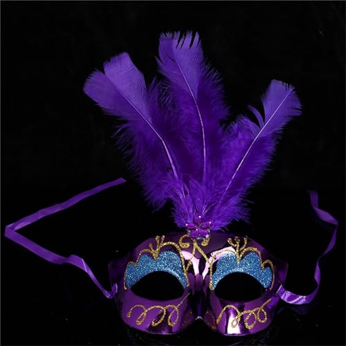 SCUDGOOD Maskerade masker bruiloft carnaval masker partij prestaties masker schoonheid kostuum dame masker veer Halloween masker veer masker half gezicht masker carnaval masker vrouwen Halloween