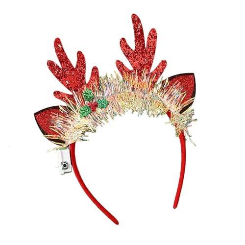 WWART kerst hoofddeksels, Kersthoofdband Feestelijke kerstboom Hertenhoornvorm Haarband Feest Vakantie Feest Hoofddeksels Feestelijke feesthoofdband Gloeiend, Feestartikelen voor de feestdagen (Kleur : G