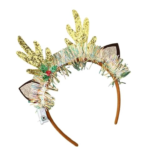 IOSIX Kersthoofdbanden, Kersthoofdband Feestelijke kerstboom Hertenhoornvorm Haarband Feest Vakantie Feest Hoofddeksels Feestelijke feesthoofdband Gloeiend Feestelijke feestartikelen voor de feestdagen (Kl