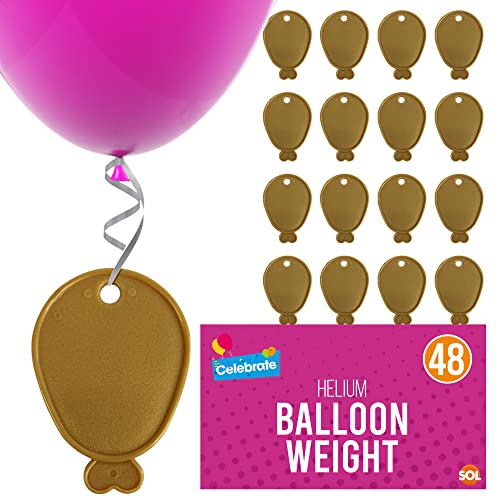 SOL 48pk Helium Ballon Gewichten   Gouden Plastic Gewichten voor Ballonnen   Ballon Gewicht   Baloon Gewichten   Helium Ballon Gewicht   Ballon Gewichten   Feestaccessoires