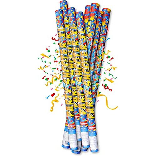 Combi Label 8 STUKS Party confetti shooters Partyshooter shooter 100 cm / 1 meter professioneel voorzien van CO2 patroon – party popper confetti kanon