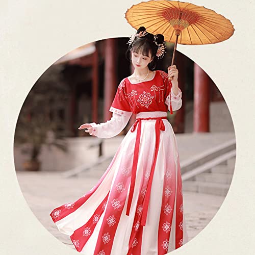 SHAPLE Chinese Hanfu, Chinese Oudheid Kostuum Maxi Rok Volwassen Cosplay Han Fu Kostuum (Color : A, Size : S=154-162cm)