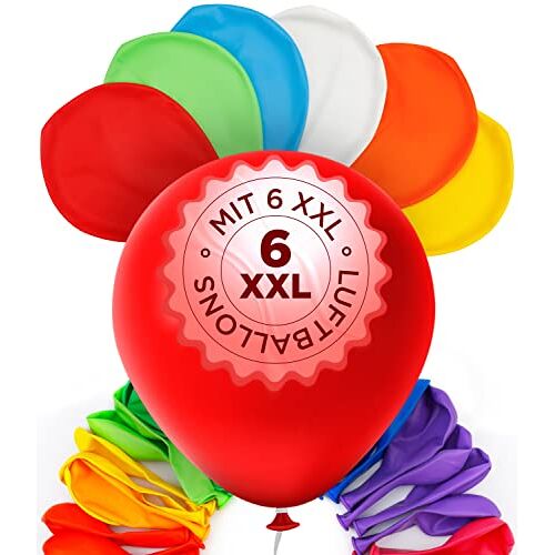 Balloono 56 x XXL kleurrijke ballonnenset met 6 enorme ballonnen (91 cm) geschikt voor helium ballonnen verjaardag ballonnen bont XXL waterbommen grote ballonnen
