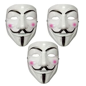 NIWWIN Halloween V voor Vendetta Maskers, Bonfire Night, Guy Fawkes Night Props Decoration, Halloween Cosplay Kostuum, Gezichtsovergestelde Props voor Festival Rave Party（01）