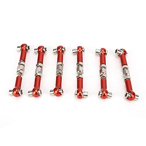 Generic Rc Trekstang Servo's, Rc Trekstang, 6 Stuks Verstelbare Servo Links Trekstang Set Voor Rc Auto 1/10 Toerwagen 47Mm Accessoires (Rood)