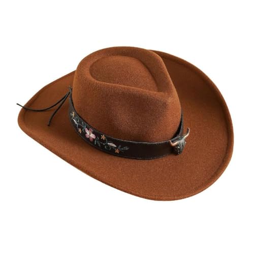 Morain Western Cowboy Hoed Roll Up Rand Brede Rand Caps Retro Vilt Hoed Voor Pop Hoed Thema Party Accessoires Fiesta Hoeden Voor Hoed