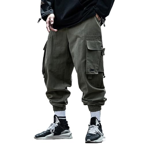 CzooM Streetwear mannen Cargo Harembroek Hip Hop Casual Mannelijke Track Broek Jogger Broek Harajuku mannen Broek (Color : Green, Size : XXL)