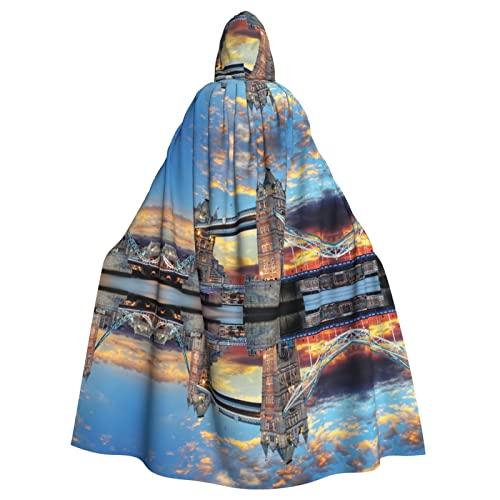 REMYS Tower Bridge in Londen Print Halloween Hooded Mantel Hooded Cape Transformeer je look met de ultieme mantel met capuchon