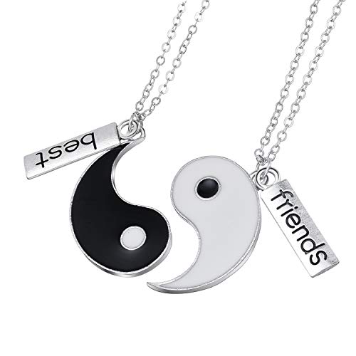 linjinde Yin Yang Yang Taichi BFF ketting hanger voor koppels koppels, vriendschapskettingen Ying Yang Haslketting met gravure Best Friends, liefde sieraden partnerkettingen geschenken voor beste vrienden vriendin